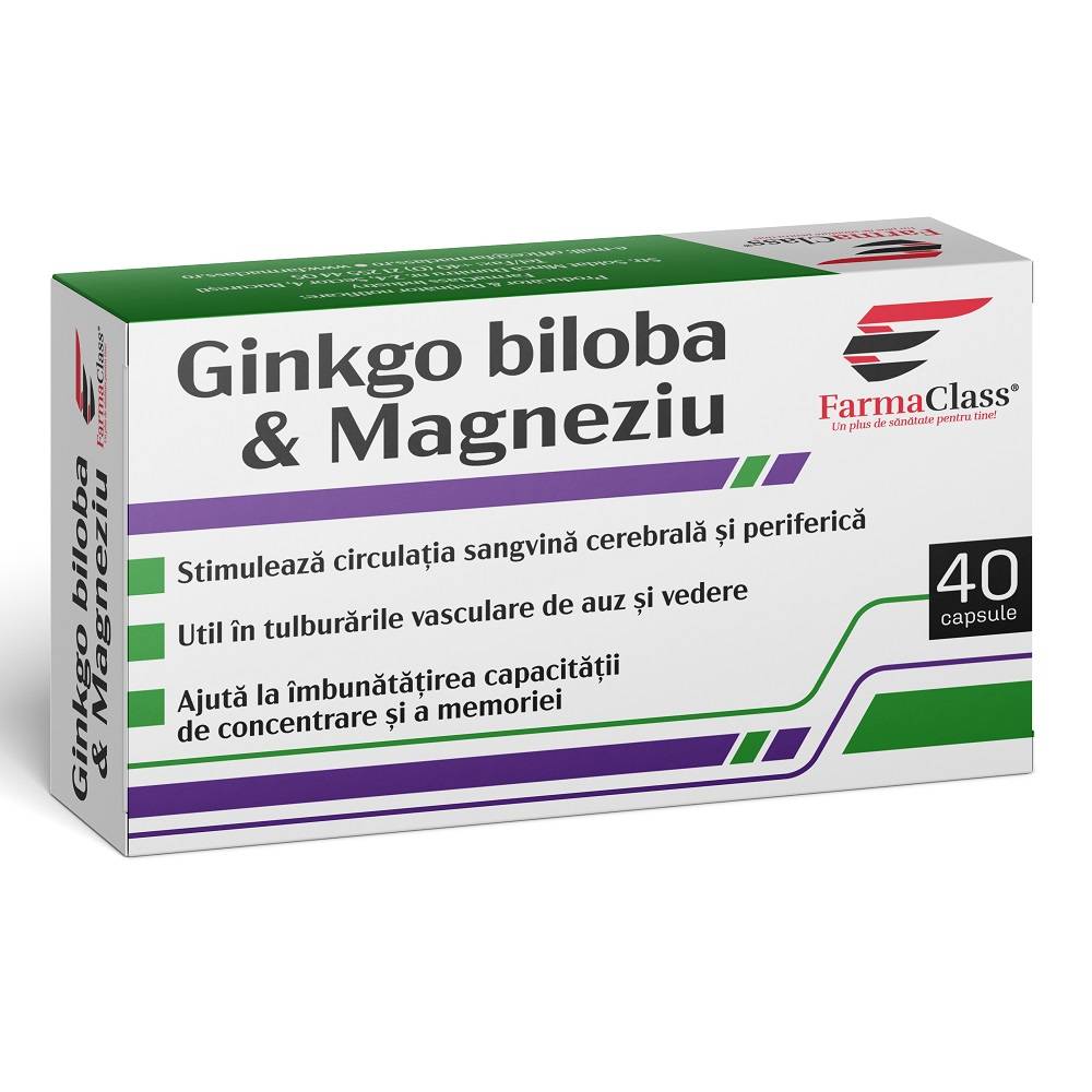 GINKGO BILOBA SI MAGNEZIU 40cps, FARMACLASS