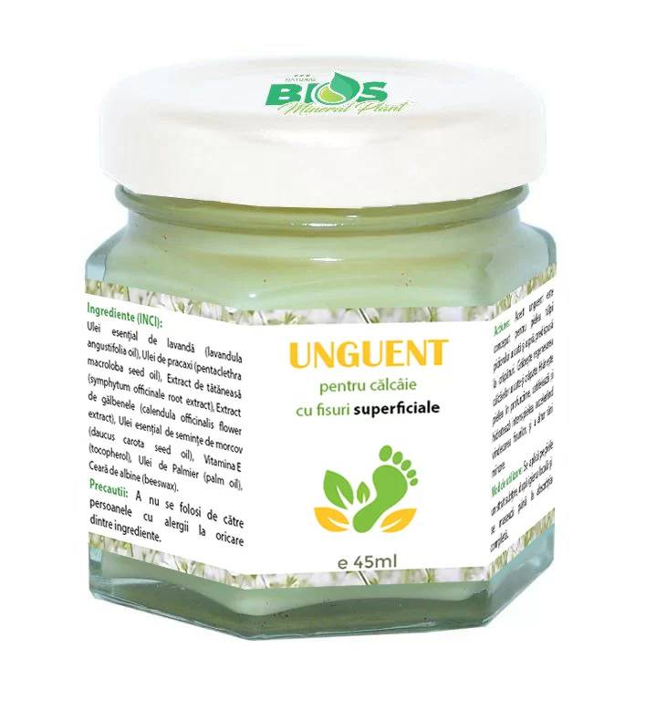 Unguent pentru calcaie cu fisuri superficiale, 45 ml, Bios Mineral Plant