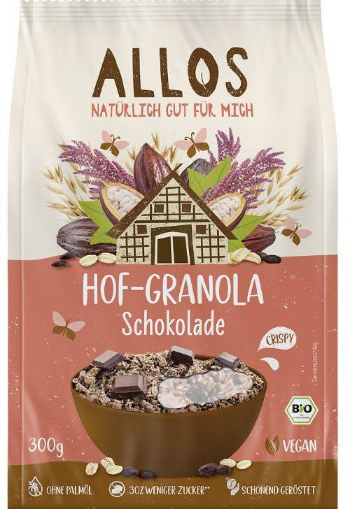 Granola cu ciocolata, eco-bio, 300 g, Allos