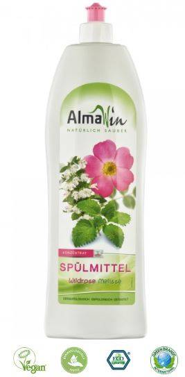 Detergent de vase cu trandafir salbatic si melisa Eco-Bio 1L - AlmaWin