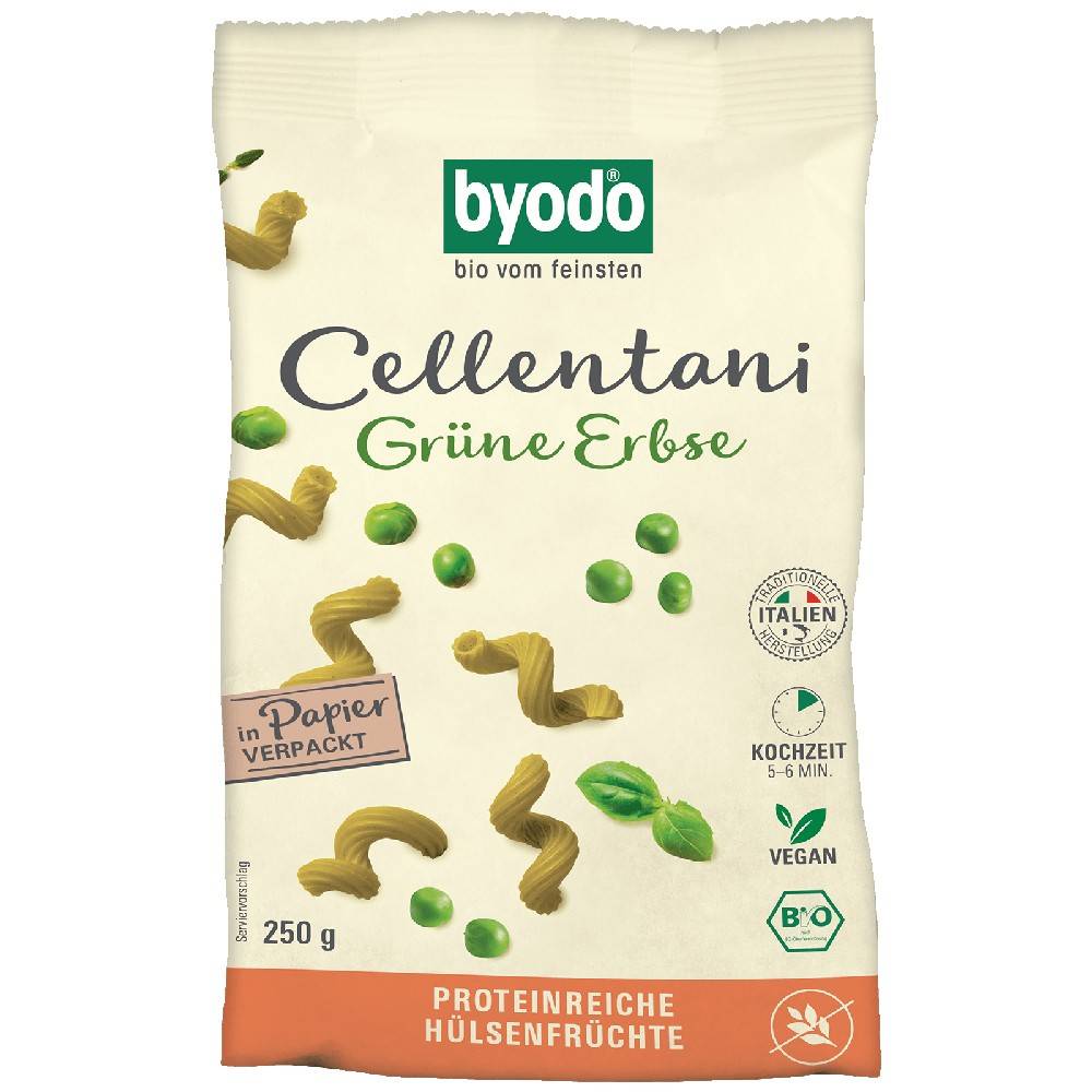 Paste bio din mazare verde, eco-bio, fara gluten, 250 g, Byodo