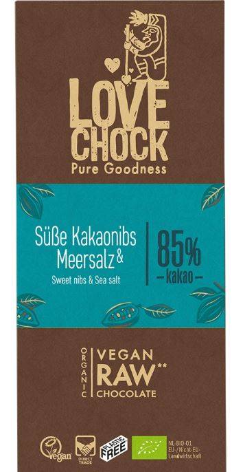 Ciocolata RAW Vegana cu sare de mare Eco-Bio 70g - Lovechock