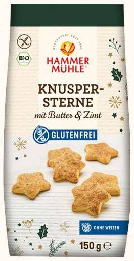 Stelute cu unt si scortisoara, fara gluten, eco-bio, 150g - Hammer Muhle