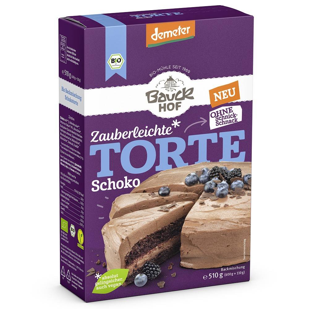 Mix pentru tort cu ciocolata, Demeter, eco-bio, 510 g, BauckHof