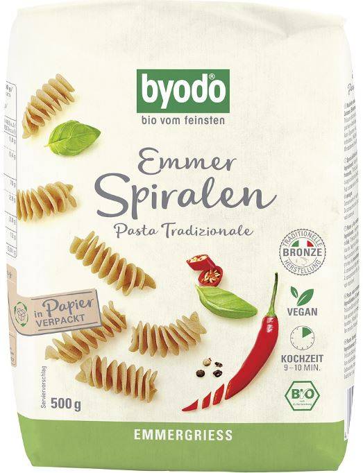 Paste Spirelli din grau emmer Eco-Bio 500g - Byodo