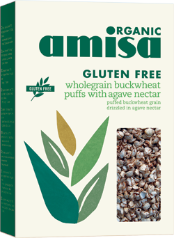 Hrisca integrala expandata cu sirop de agave fara gluten eco-bio 225g - Amisa