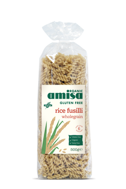 Fusilli din orez integral fara gluten eco-bio 500g - Amisa