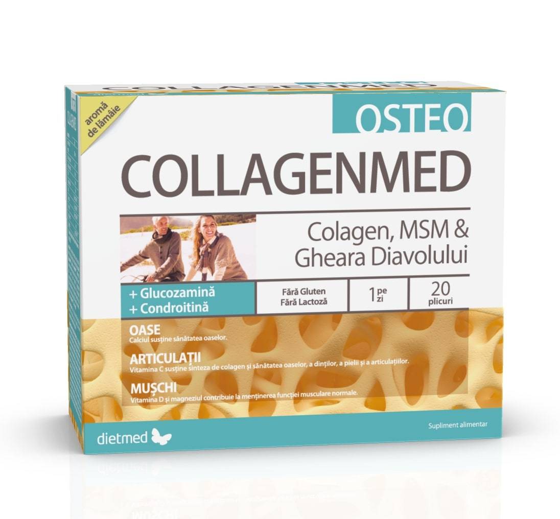 Collagenmed Osteo - colagen pentru articulatii, 20 plicuri, Dietmed-Naturmil