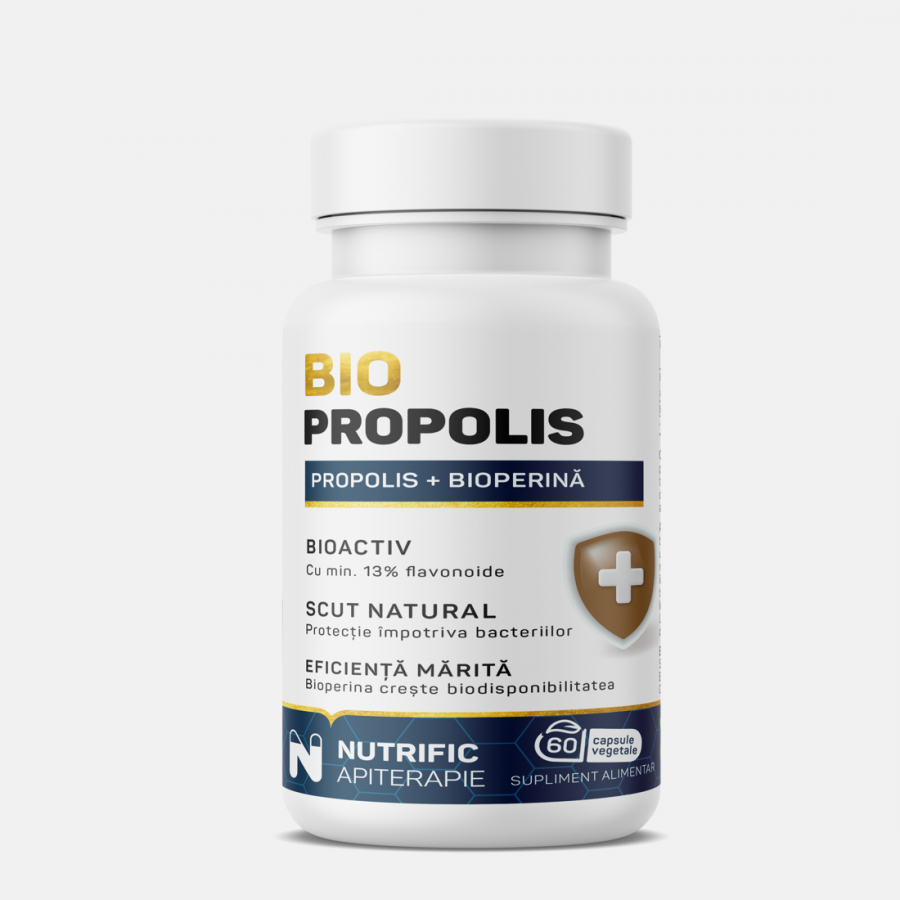 PROPOLIS ACTIVAT CU BIOPERINA, 60 capsule vegetale, NUTRIFIC