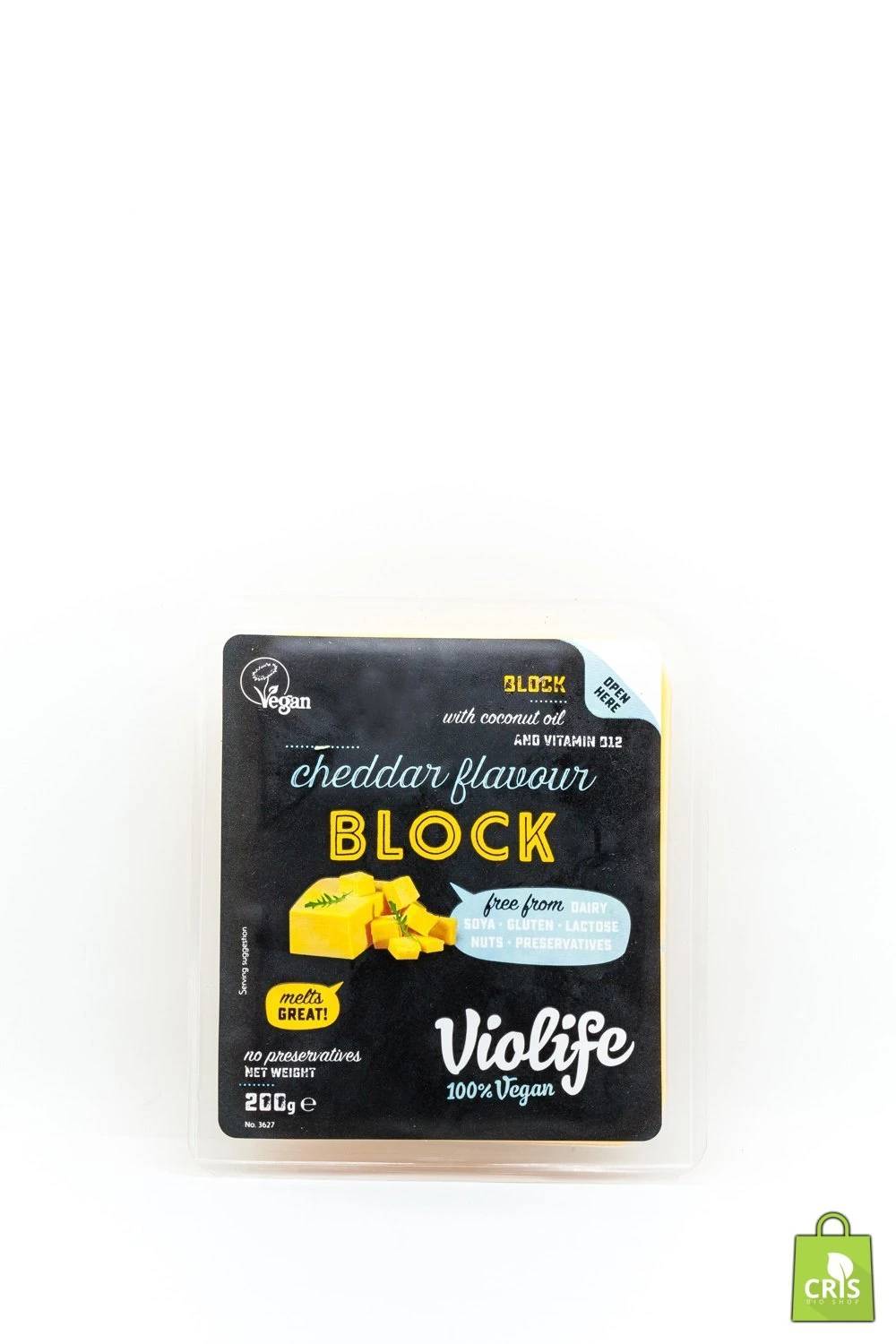 Branza vegana cu aroma de Cheddar, calup 200 g, Violife