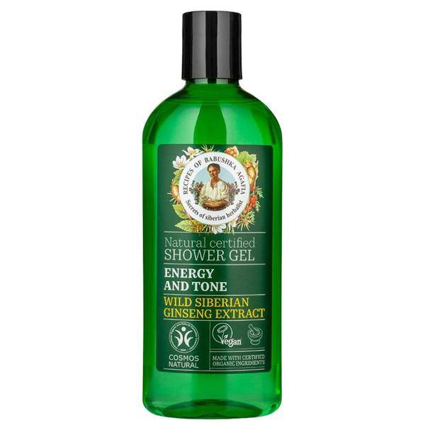 Gel de Dus Energizant si Tonifiant cu extract de Ginseng Siberian Salbatic, 260 ml, Bunica Agafia