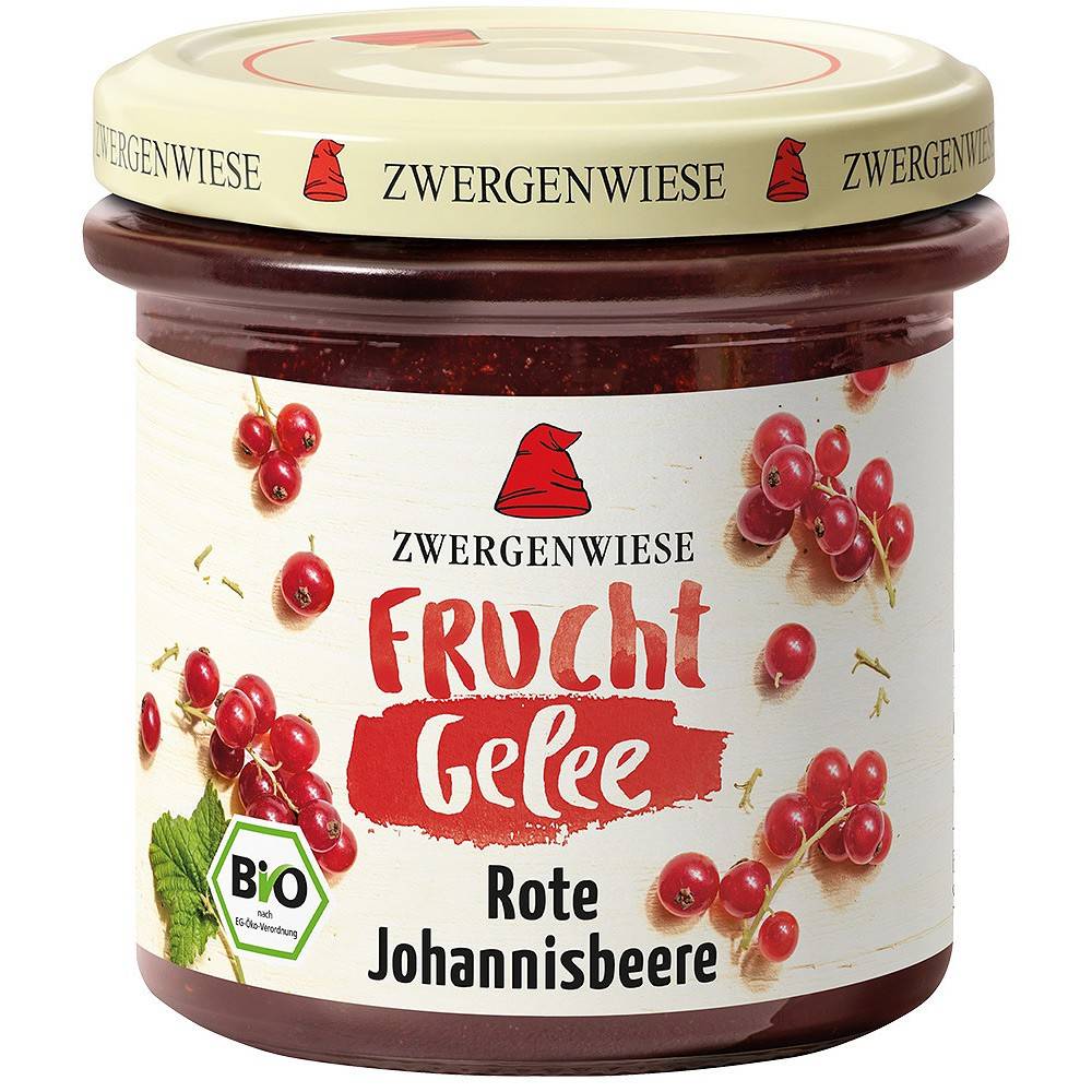 Jeleu de coacaz rosu, eco-bio,  fara gluten, 160 g, Zwergenwiese