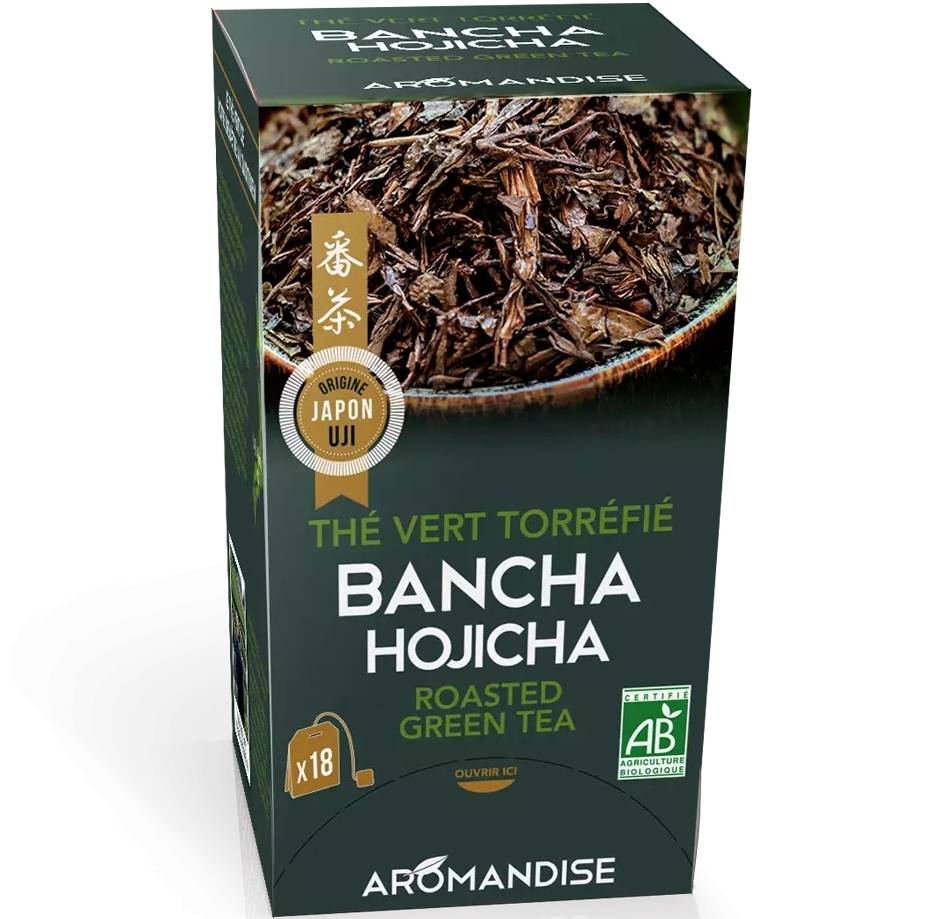 Ceai verde prajit Bancha Hojicha,  eco-bio, 18 pliculete x 2g - Aromandise