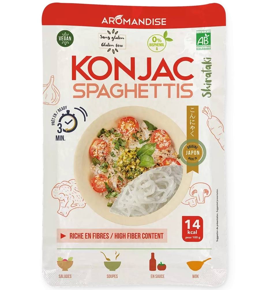 Spaghetti din konjac, eco-bio, 180 g, Aromandise