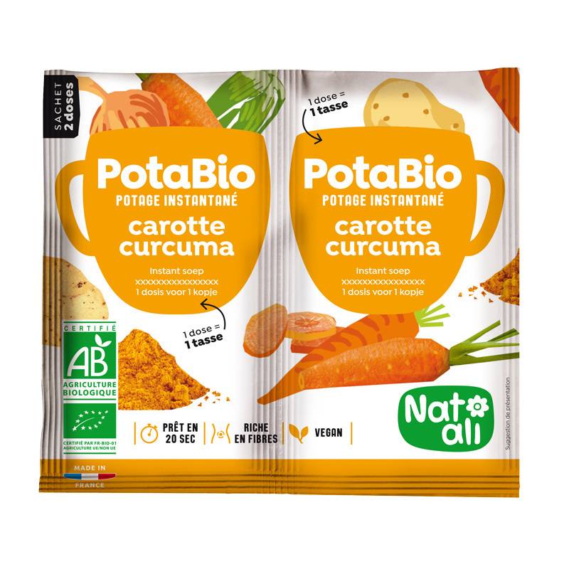 Supa instant cu morcovi, turmeric si legume Eco-Bio 2 x 8.5g - Nat-ali