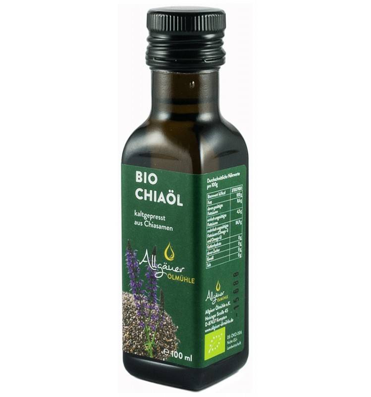 Ulei de chia, presat la rece- eco-bio 100ml - Allgauer Olmuhle