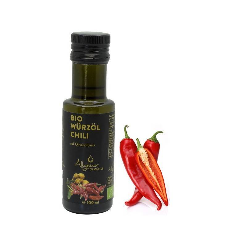 Ulei de masline cu chili- eco-bio 100ml - Allgauer Olmuhle