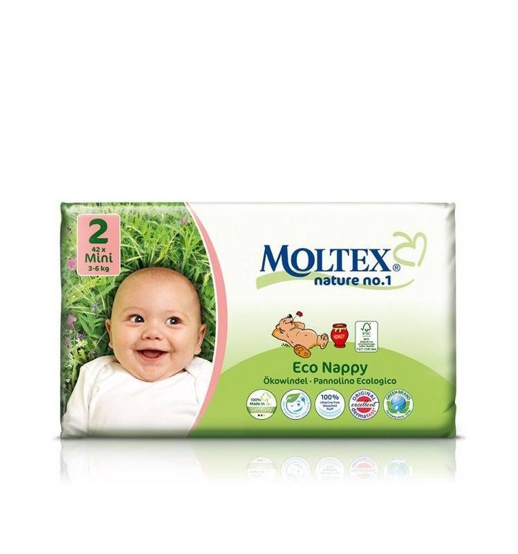 Scutece ECO bebelusi (3-6kg), nr. 2, 42buc - Moltex