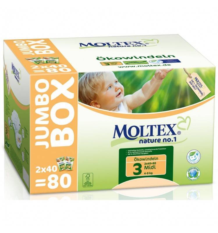 Scutece ECO bebelusi (4-9kg), nr. 3, 80buc - Moltex