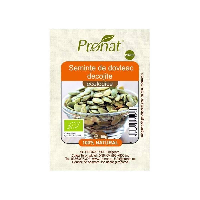 Seminte de dovleac Bio prajite, 100g - Pronat