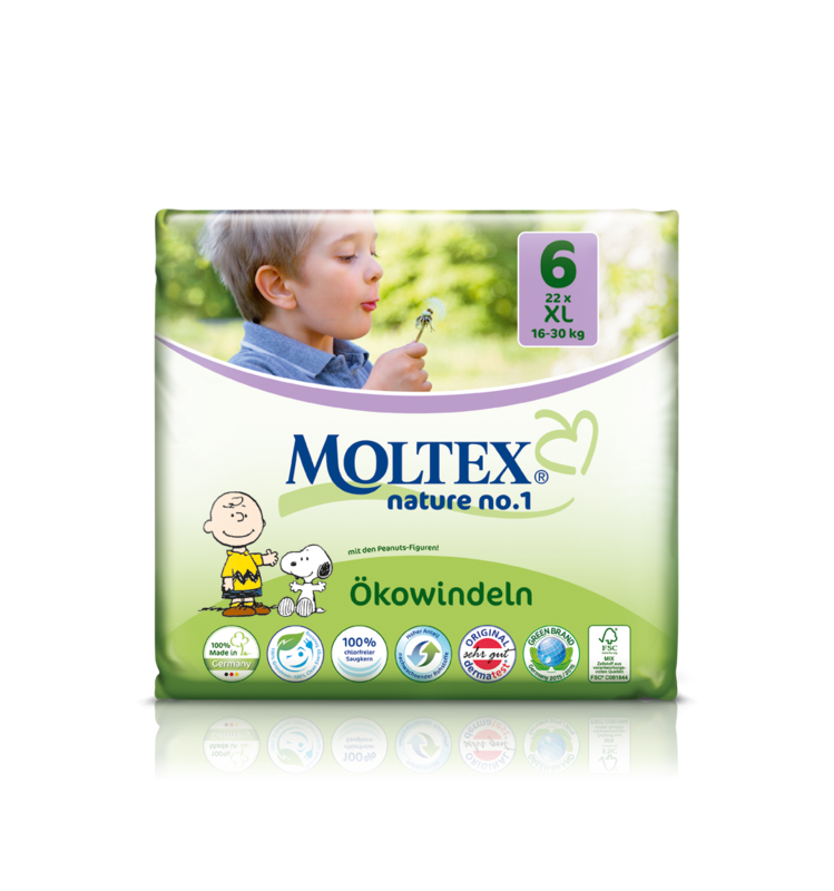 Scutece ECO XL pentru copii (16-30kg), nr. 6, pachet 22buc - Moltex