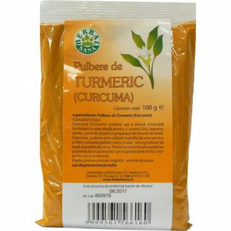 Turmeric Curcuma Pulbere 100g Herbavit Minuneanaturii Ro