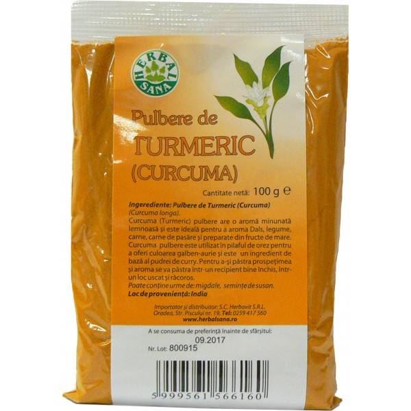 Turmeric Curcuma Pulbere 100g Eco Bio Deco 6423850002125