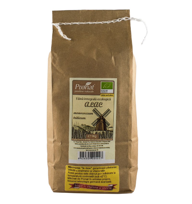 Faina integrala de Alac (Monococcum Triticum,) ECO-BIO, 1kg, PRONAT