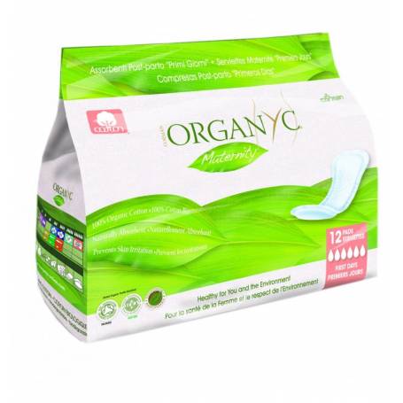 Absorbante intime din bumbac 100% organic, pentru perioada de dupa nastere, 12buc - Organyc