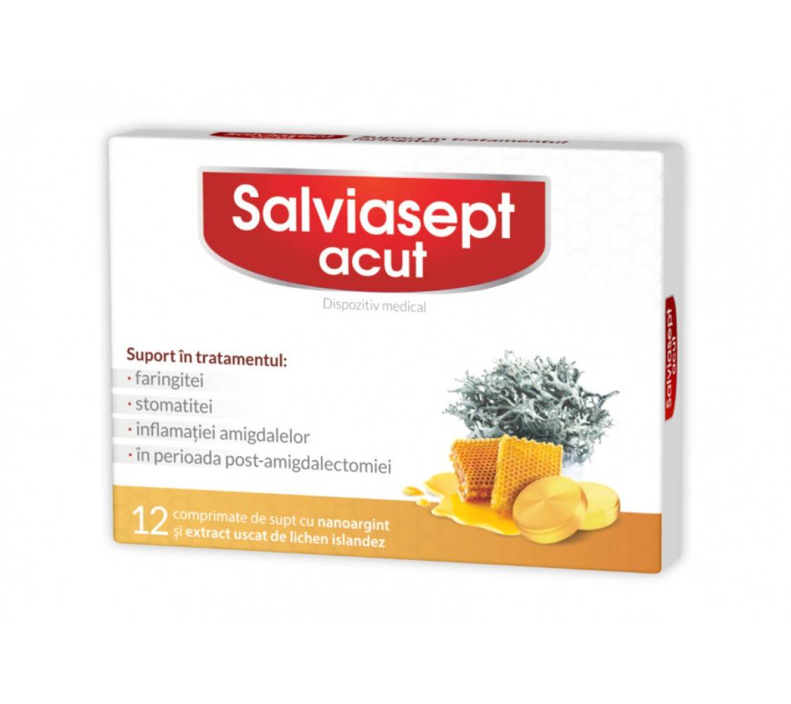 Salviasept acut fara zahar - 12cp - Zdrovit