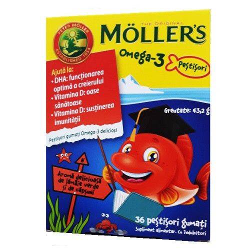 OMEGA 3 PESTISOR JELEURI 36buc, MOLLERS Portocale