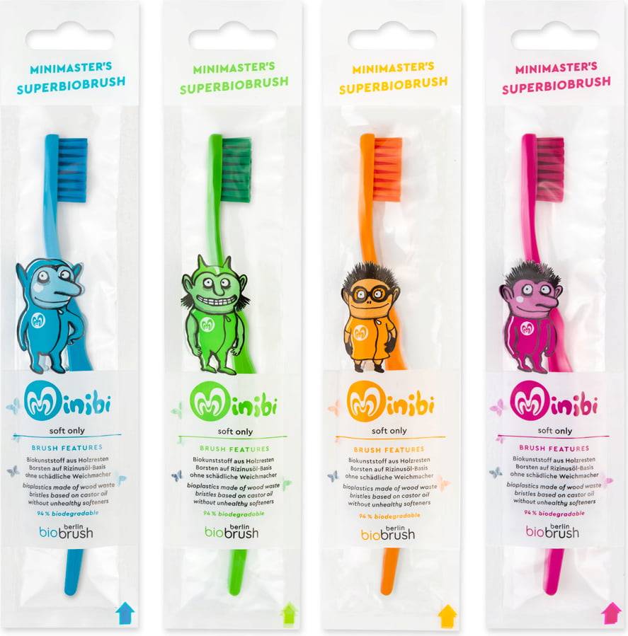 Periuta de dinti organica soft - KIDS - pentru copii - BioBrush portocaliu