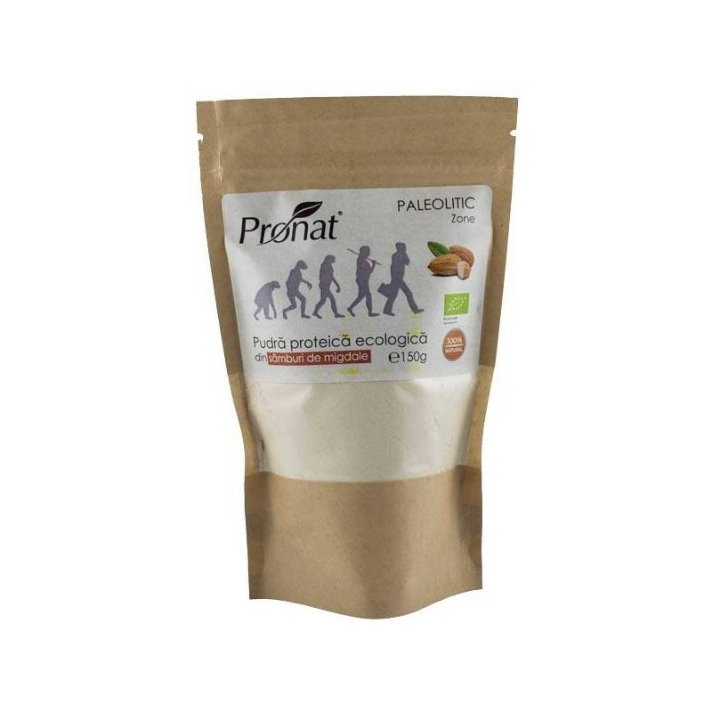 Pudra proteica din samburi de migdale, eco-bio, 150g - Pronat