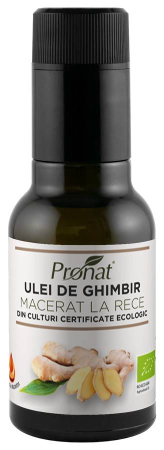 Ulei de ghimbir macerat la rece, eco-bio, 100 ml, Pronat