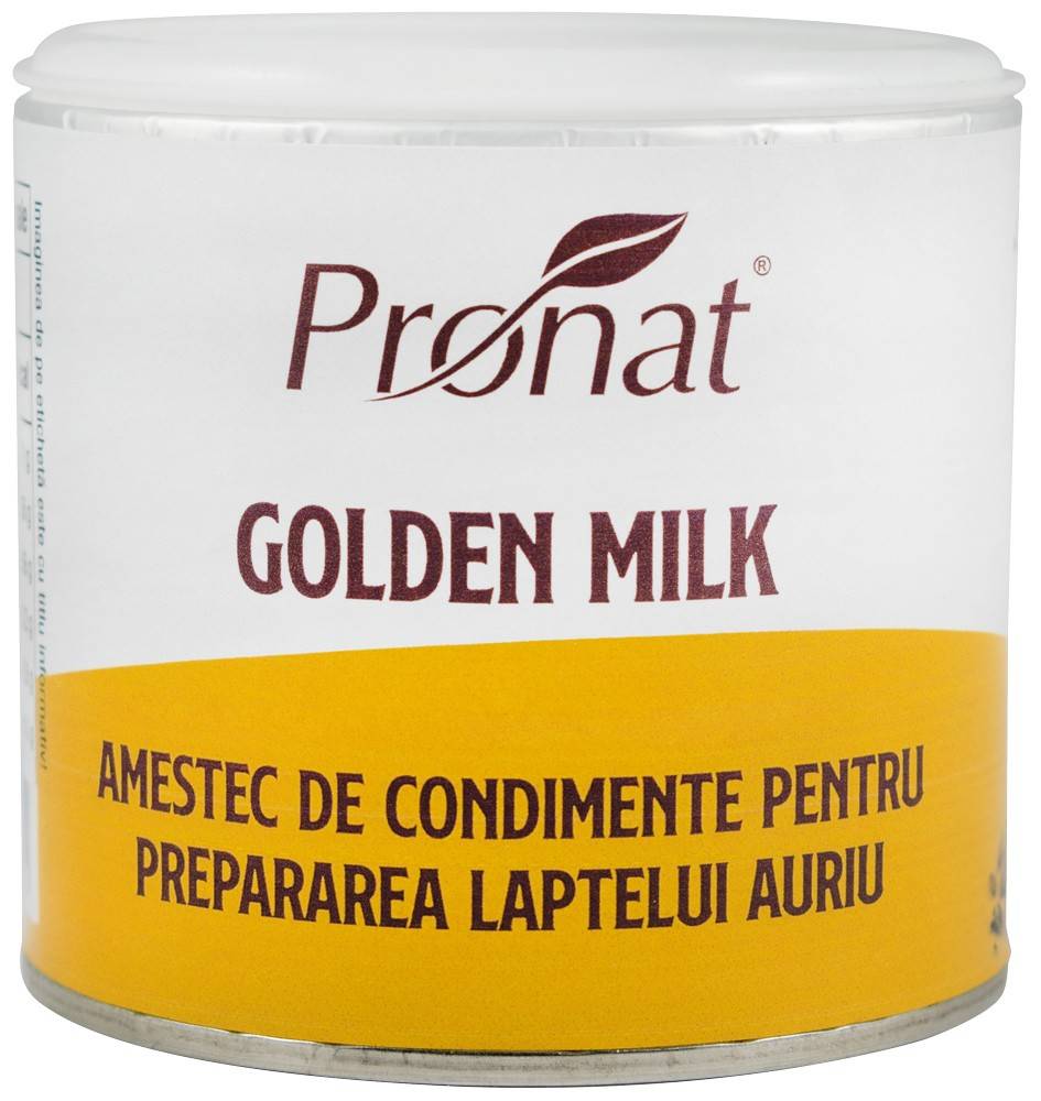 Golden Milk, Amestec de condimente pentru prepararea laptelui auriu, 90g, Pronat