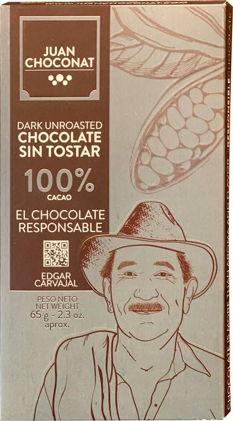 Ciocolata neagra 100% cacao neprajita, 65g Juan Choconat