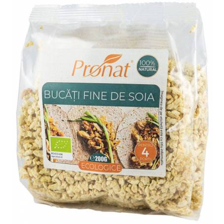 Bucati fine de soia - protina vegetala texturata, ECO-BIO, 200g, Pronat