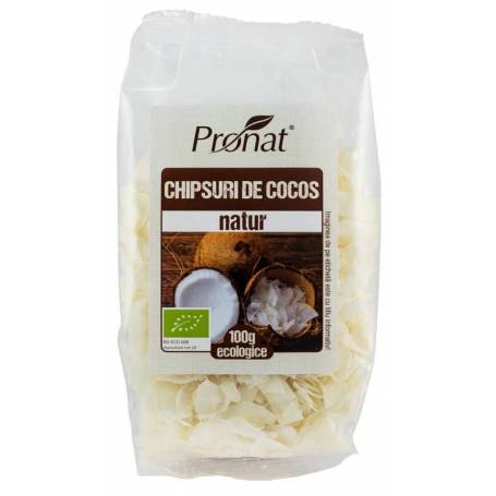 Chipsuri din nuca de cocos, natur, eco-bio,100 g Pronat