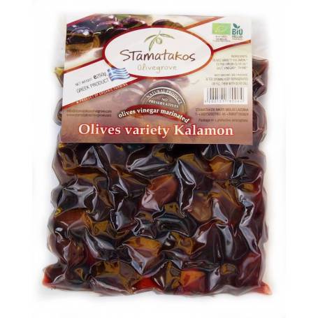 Masline Kalamata vidate, marinate in otet, eco-bio 250g