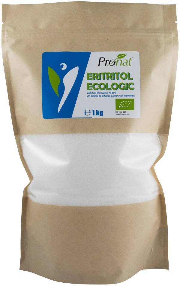 Eritritol, Inlocuitor de zahar, eco-bio, 1 kg, Pronat