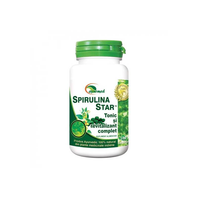 Spirulina star, tonic si revitalizant 120 tablete Ayurmed