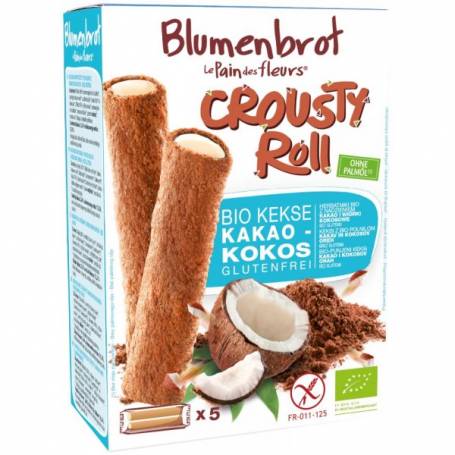 Rulouri crocante cu crema de cocos, fara gluten, eco-bio, 125g - Blumenbrot