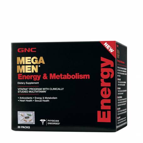 Complex De Multivitamine Pentru Barbati, Energie Si Metabolism, Mega Men Energy & Metabolism Vitapak 30 Pliculete - GNC