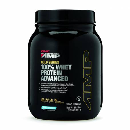 Proteina Din Zer, Cu Aroma De Vanilie, Amp Gold Series 100% Whey Protein Advanced 891G - GNC