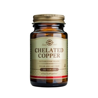 Chelated Copper - cupru chelat - 2,5mg - 100 tabs - SOLGAR