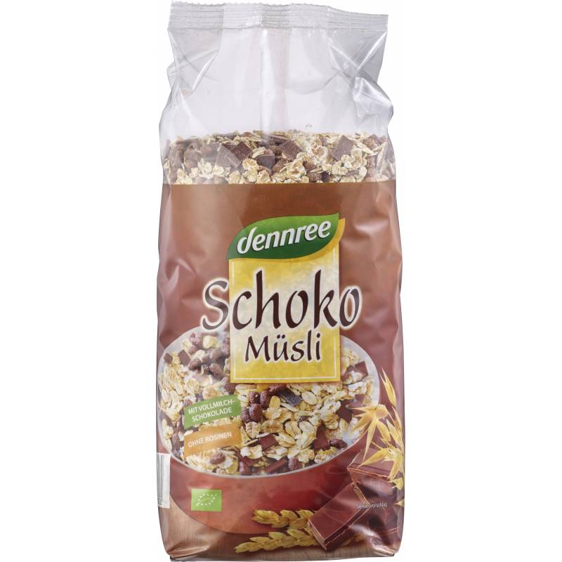 Musli cu ciocolata, eco-bio, 750g - Dennree