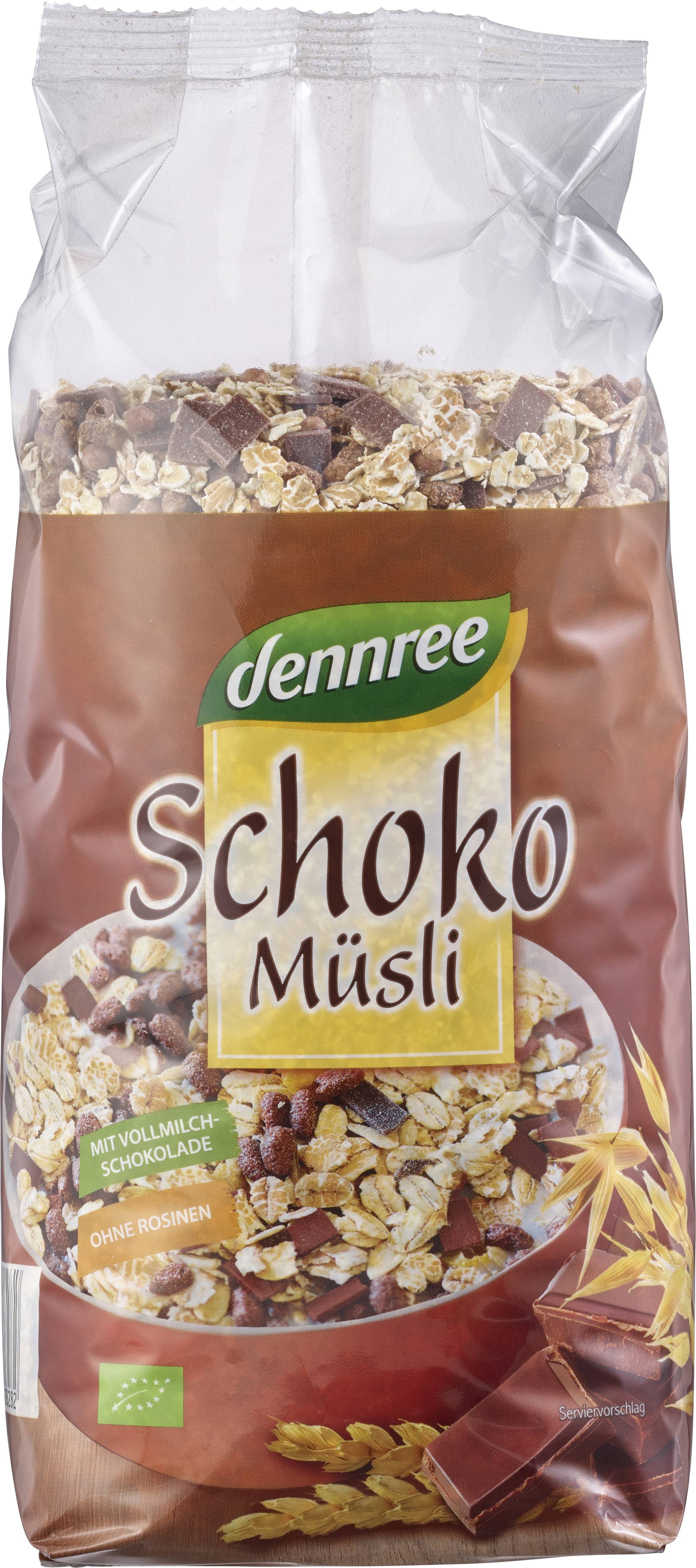 Musli cu ciocolata, eco-bio, 750g - Dennree