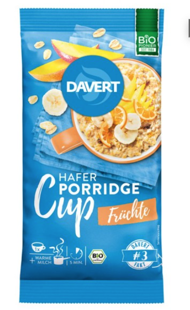 Portie de terci cu fructe, eco-bio, 65g - Davert