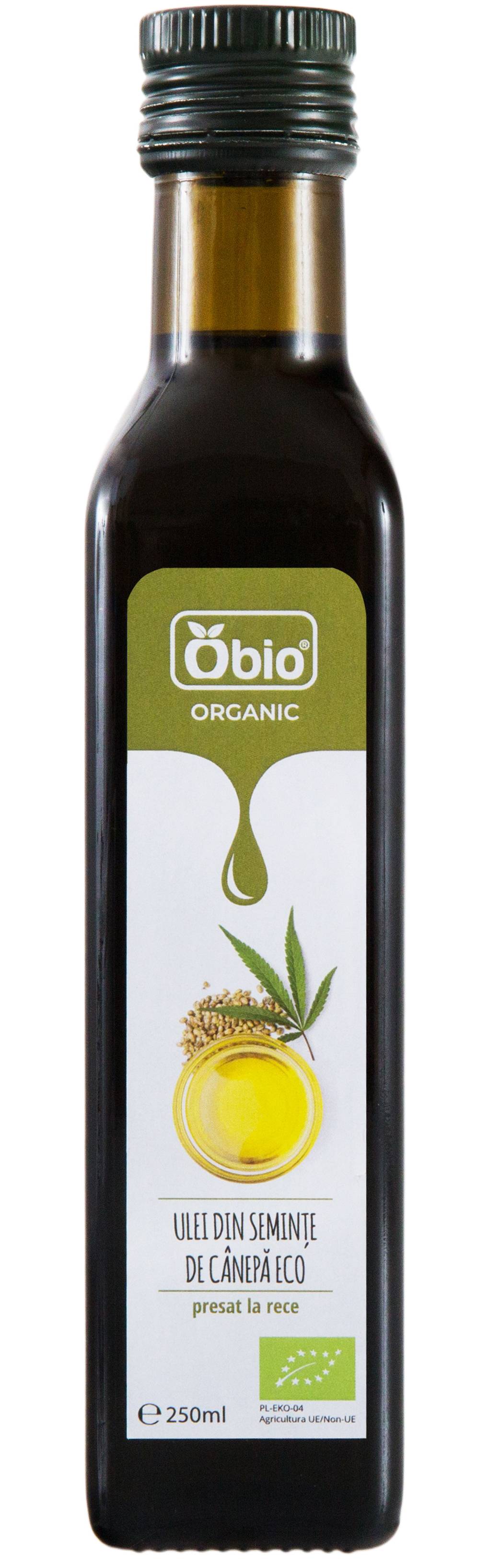 Ulei de canepa, presat la rece, eco-bio 250ml Obio