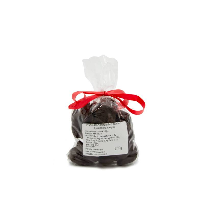 Prune invelite in ciocolata neagra, 250 g, Nutrissimo